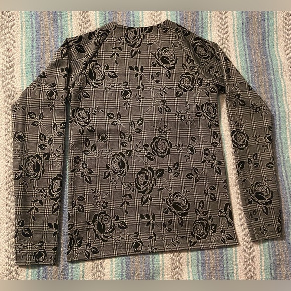 Handmade Floral Plaid Houndstooth Cardigan - Picture 6 of 11